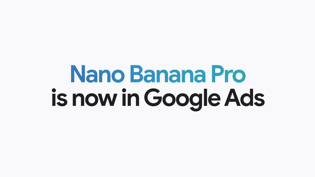 🍌 🚨 𝗡𝗘𝗪: 𝗜𝗻𝘁𝗿𝗼𝗱𝘂𝗰𝗶𝗻𝗴 𝗡𝗮𝗻𝗼 𝗕𝗮𝗻𝗮𝗻𝗮 𝗣𝗿𝗼 𝗶𝗻 𝗚𝗼𝗼𝗴𝗹𝗲 𝗔𝗱𝘀, our most advanced image generation model built for professional marketing applications. Nano Banana Pro brings a new era of functional, high-fidelity design directly into your campaign workflow, empowering you to create compelling, on-brand visuals for driving results. Here’s how: 💬 𝗖𝗼𝗻𝘃𝗲𝗿𝘀𝗮𝘁𝗶𝗼𝗻𝗮𝗹 𝗲𝗱𝗶𝘁𝗶𝗻𝗴: Easily prompt Nano Banana Pro with the edits you want to be made to your uploaded asset, and the new model can rapidly create seasonal variations, and test new creative concepts without starting from scratch. ✨ 𝗨𝗻𝗽𝗮𝗿𝗮𝗹𝗹𝗲𝗹𝗲𝗱 𝗱𝗲𝘁𝗮𝗶𝗹 & 𝗿𝗲𝗮𝗹𝗶𝘀𝗺: Showcase your products with incredible fine detail and photo realistic accuracy. Nano Banana Pro now renders complex textures and eye-catching graphics for professional visuals. 🖼️ 𝗠𝘂𝗹𝘁𝗶𝗽𝗹𝗲 𝗽𝗿𝗼𝗱𝘂𝗰𝘁𝘀, 𝗼𝗻𝗲 𝗰𝗼𝗵𝗲𝘀𝗶𝘃𝗲 𝘀𝗰𝗲𝗻𝗲: Instantly create lifestyle scenes or product showcases featuring up to five of your products together. Provide the images, and the model composes a natural, visually engaging scene to promote your catalog. Nano Banana Pro is smarter, sharper, and here to accelerate your campaign workflows. Starting to roll out today in Google Ads →