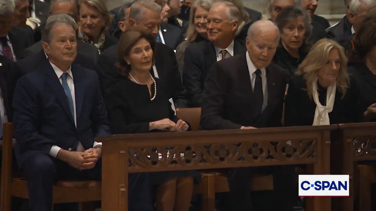 Former Presidents Joe Biden and George W. Bush arrived at Dick Cheney’s funeral. Donald Trump and JD Vance weren’t invited.