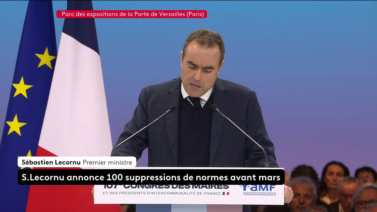 🔴 DIRECT - Sébastien Lecornu annonce avoir "demandé à ses ministres de travailler à un principe de prime régalienne (...) qui pourrait représenter 500 euros par an et par maire, quelle que soit la taille de la commune". #canal16