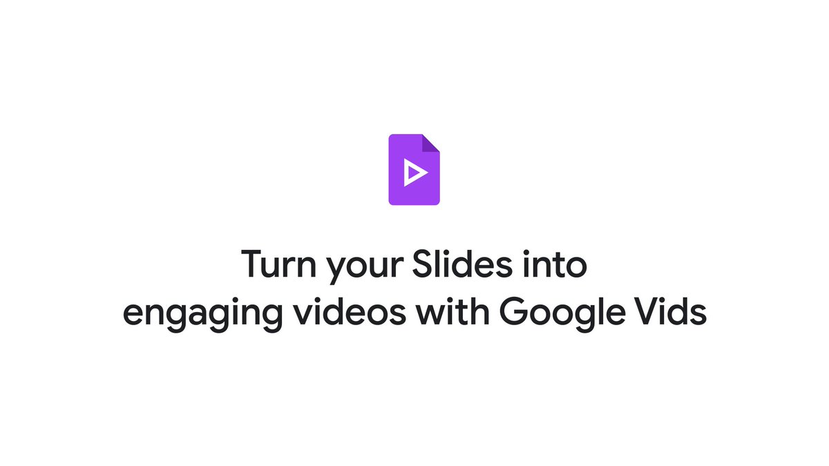 Your slide deck is finished. Now, turn it into a video. 🎬 With Google Vids, Gemini can create an engaging video straight from your Google Slides presentation, complete with scripts, voiceovers, and music in one easy process. →