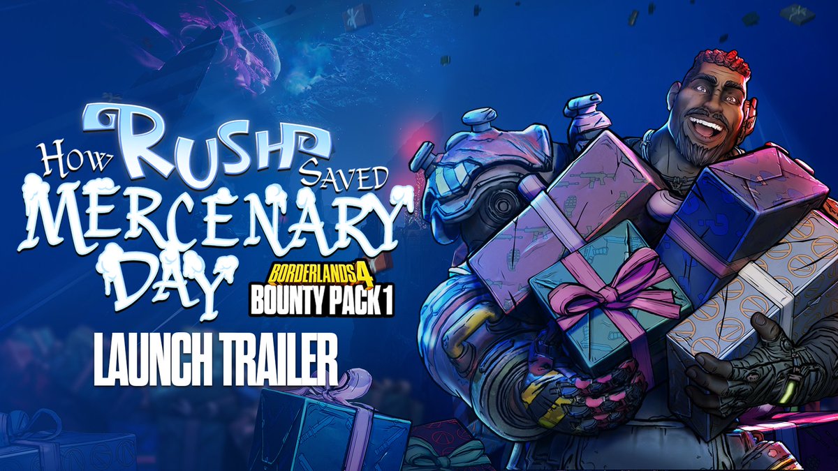 Time for some holly jolly havoc. ☃️ Team up with Rush to teach the miserly Minister Screw the true meaning of Mercenary Day... and nab some new loot, of course. Bounty Pack 1: How Rush Saved Mercenary Day is out today and FREE for all players.