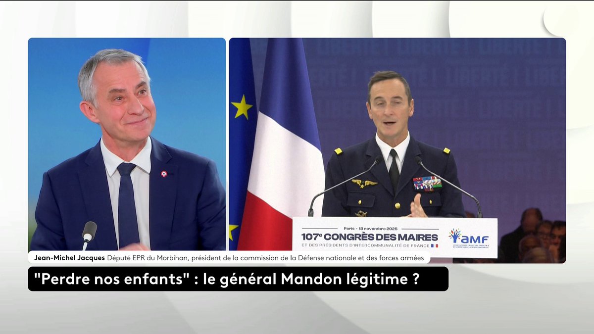 🔴 🗣️ "Accepter de perdre nos enfants" : les propos du chef d'état-major à propos de la menace russe font polémiques. "Il partage ce qu'il sait pour l'intérêt de la France", réagit le député EPR du Morbihan Jean-Michel JACQUES. Sonia Chironi #ToutEstPolitique #Canal16
