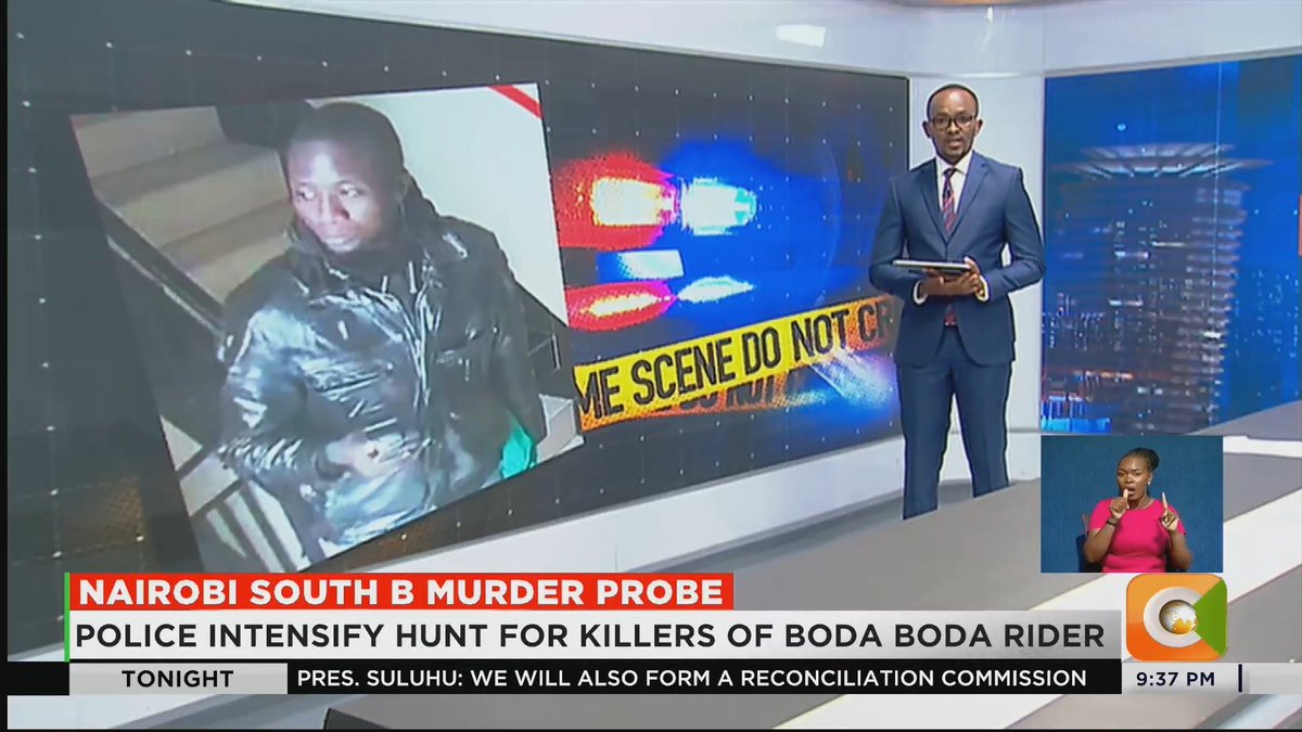 Nairobi South B Murder Probe: Police intensify hunt for killers of boda boda rider CCTV footage shows suspects escaping the apartment Police say killers escaped in vehicle registration number KDL 336E Antony Otieno was found dead at Meridian Apartment #CitizenTonight