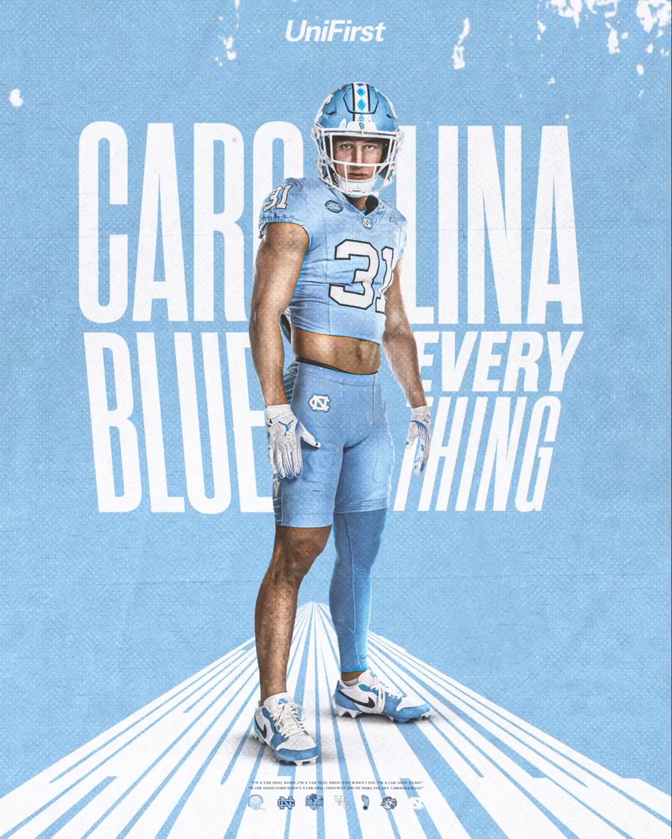 Carolina Blue everything this weekend. UniFirst 💠💠💠