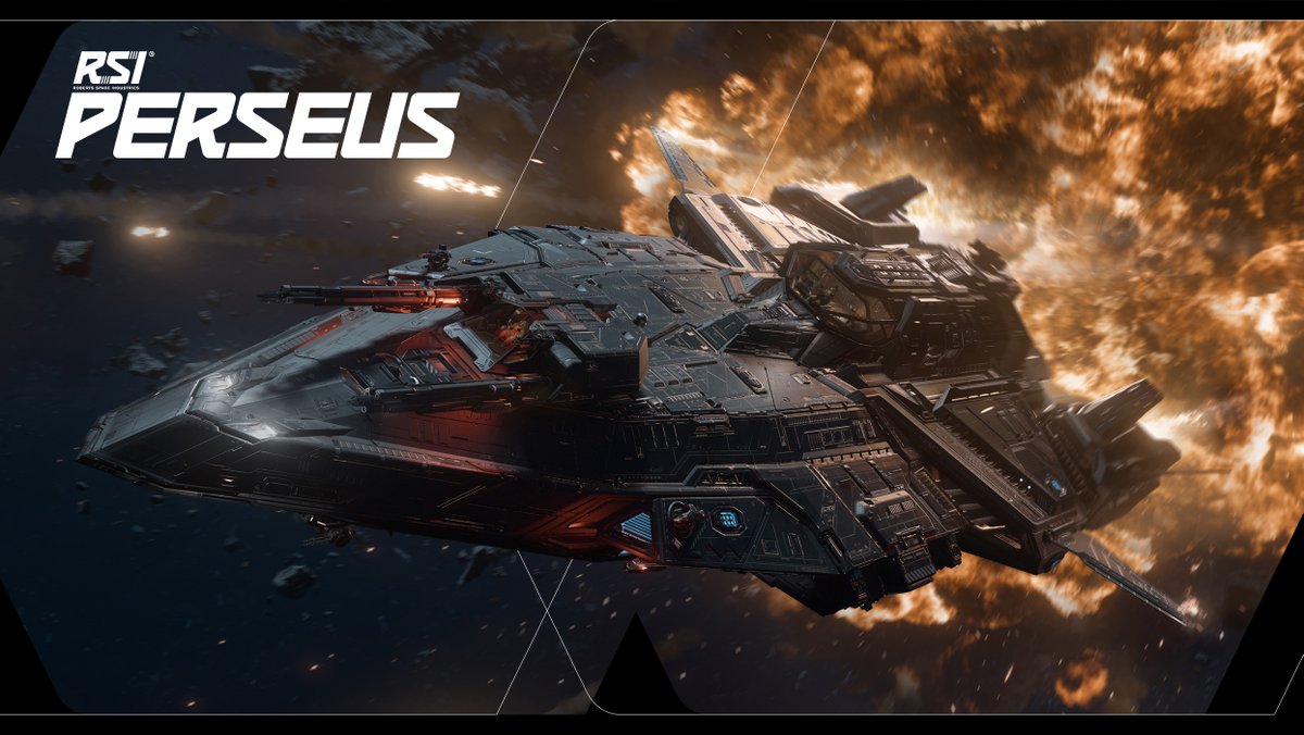 Command the force of an exceptional offensive array. Control the fate of an unrelenting battleground. This fabled and formidable Heavy Gunship is in your hands. Take the bridge, the Perseus is here. Introducing the RSI Perseus: