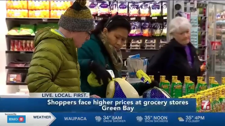Wisconsin shoppers on high Thanksgiving grocery prices: "Prices aren't getting any cheaper... I think we're just trying to make things stretch further, buy things when they were on sale... I noticed a lot of things are higher priced, and people are definitely looking at things more before they're buying them"