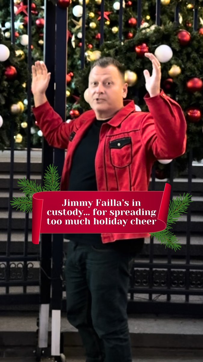 🚨BREAKING: Jimmy Failla is in custody … for spreading too much holiday cheer. 🎄🎅 See our tree light up New York City during the Fox News ‘All-American Christmas Tree Lighting’ tomorrow at 5p ET! Plus! Watch special backstage coverage on all of Fox News’ social media pages, hosted by Emily Compagno