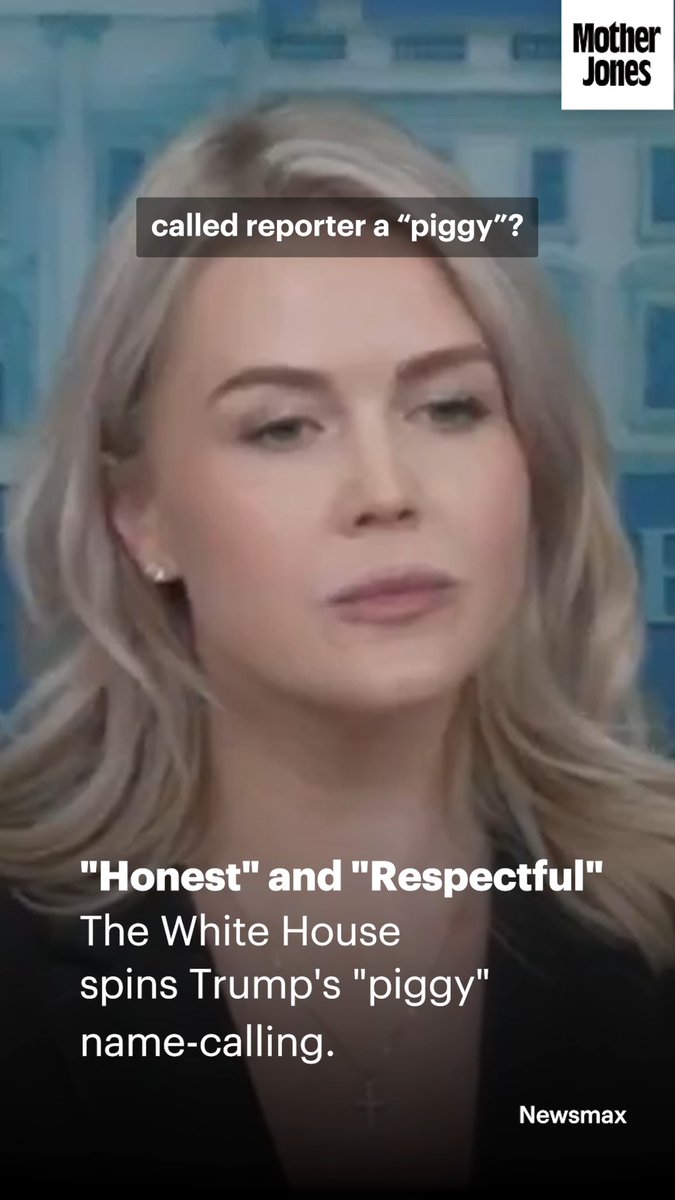 "Honest" and "respectful." That's the White House response to the President of the United States calling a reporter "piggy." When asked about the the comment made on Air Force One, Press Secretary Karoline Leavitt responded: "I think the president being frank and open and honest to your faces, rather than hiding behind your backs, is frankly, a lot more respectful than what you saw in the last administration." 🤔