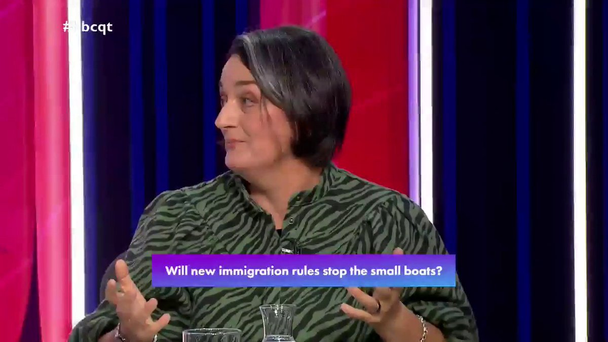“Clearly this topic is such a political hot button, but in all of that rhetoric, the human side of it gets lost” Comedian Zoe Lyons says the UK is “missing a trick” by not allowing skilled asylum seekers, such as engineers and nurses, to integrate into society sooner #bbcqt