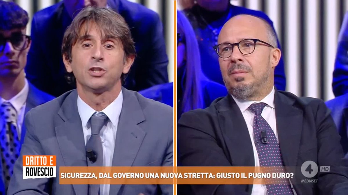 "Mentre noi facevamo i decreti sicurezza, voi occupavate il Parlamento dicendo che erano troppo severi, ma invece erano troppo morbidi e li faremo ancora più duri!" Giovanni Donzelli (Fratelli d'Italia) a #drittoerovescio