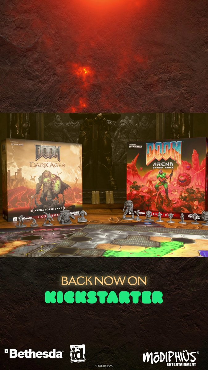🚨Less than 24 hours to go! ⚠️It's your last chance to back the DOOM | Arena Board Game Kickstarter! #DOOM #boardgame #minis