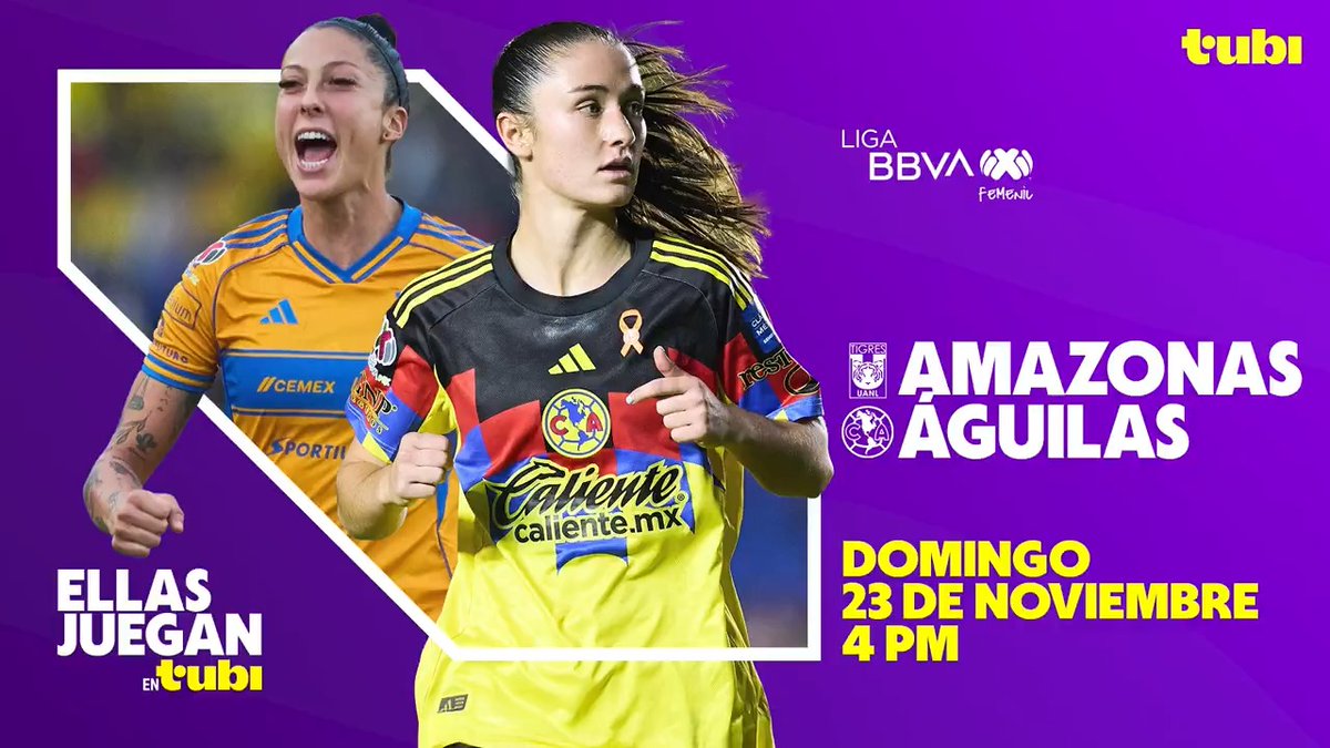 🏆👑 ¡El camino por la Gloria es aquí! La Gran Final de la Liga MX Femenil se vive en Tubi, Amazonas y Águilas definen a las nuevas campeonas de México. ¡Vívelo! Club Tigres Femenil 🐯 vs América este domingo desde las 4PM. #EllasJueganEnTubi