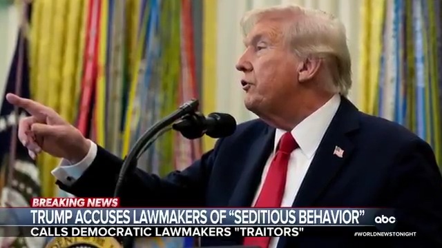 Pres. Trump called six Democratic members of Congress “traitors,” and accused them of “seditious behavior, punishable by death” in response to a video they made saying military members should refuse illegal orders. @RachelVScott has more.