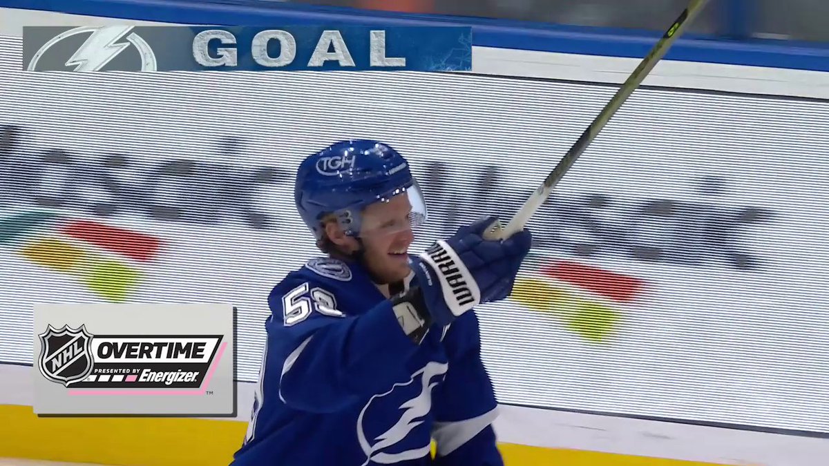 A BIG SAVE ONE WAY, AND A BIG GOAL THE OTHER WAY!! ⚡ Andrei Vasilevskiy and Jake Guentzel help the Tampa Bay Lightning win in Energizer overtime!