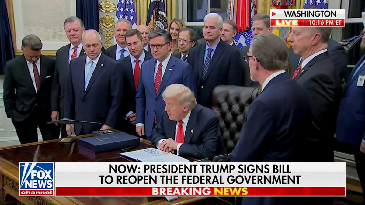 The longest shutdown in our nation's history is OVER. Democrats dealt a DEVASTATING BLOW. Donald Trump WINS for the American people!