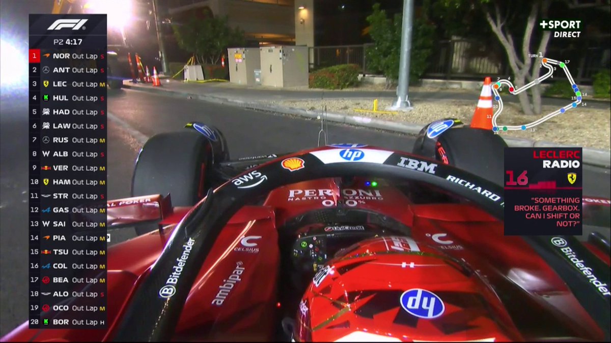 Ça s'est passé cette nuit 😴 Bien lancé et premier temps des FP1, Charles Leclerc a dû écourter sa 2ème séance, lâché par sa boîte de vitesses ❌ #LasVegasGP #F1
