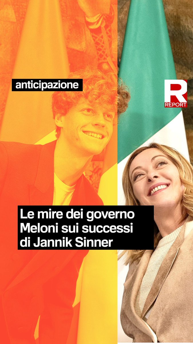 Le mire del governo Meloni sul successo di Jannik Sinner. #Report, domenica, dalle 20.30 su #Rai3 👇