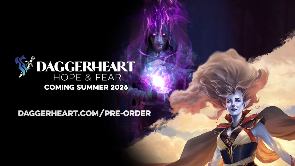 JUST ANNOUNCED Our first #Daggerheart expansion Daggerheart: Hope &amp; Fear! Featuring new character classes &amp; adversaries, campaign frames &amp; fresh gameplay accessories! Pre-order the Standard Edition &amp; Deluxe Edition at our #PAXU booth #3637 or