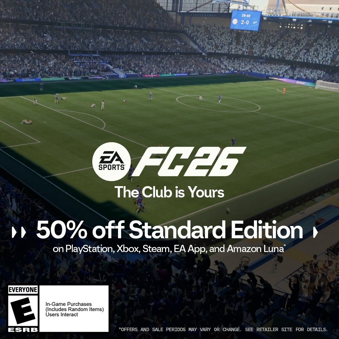 #FC26: inspired by your feedback, and now up to 50% off. The Club is Yours. Play now: