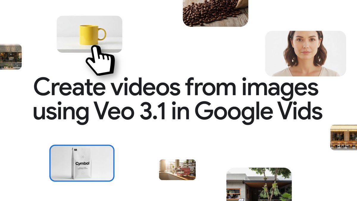 Take your creativity to new heights! Now you can create a video from just three images and an AI prompt, all using Veo 3.1 in Google Vids. →