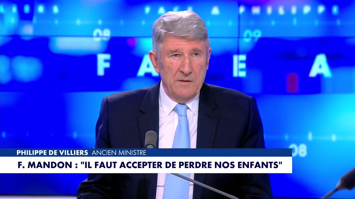 Philippe de Villiers revient sur les déclarations du chef d'état-major des armées, Fabien Mandon : «Nos enfants sont déjà tués dans les banlieues», dans #FaceaPhilippeDeVilliers