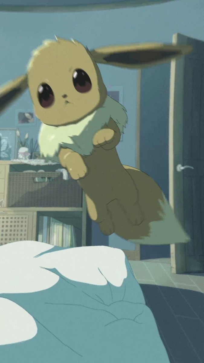 No more sleeping—Eevee is ready to start the day! 😄