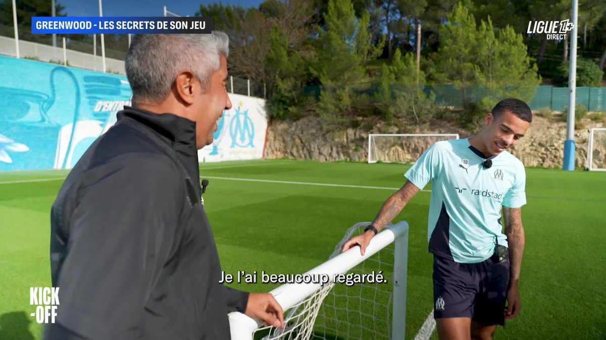 Quel est ton dribble préféré ? "Le "stepover" comme Ronaldo Fenômeno" La première interview de Mason Greenwood en France, en exclusivité sur Ligue 1+ 🎙️