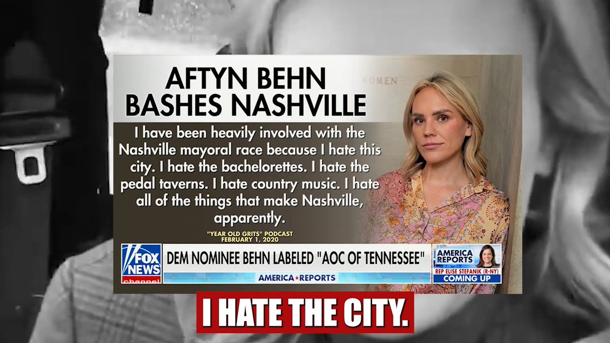 Tennessee Democrat Aftyn Behn, who is running to represent Nashville in Congress, is desperately trying to walk back her Music City-hating comments. This is next-level gaslighting.