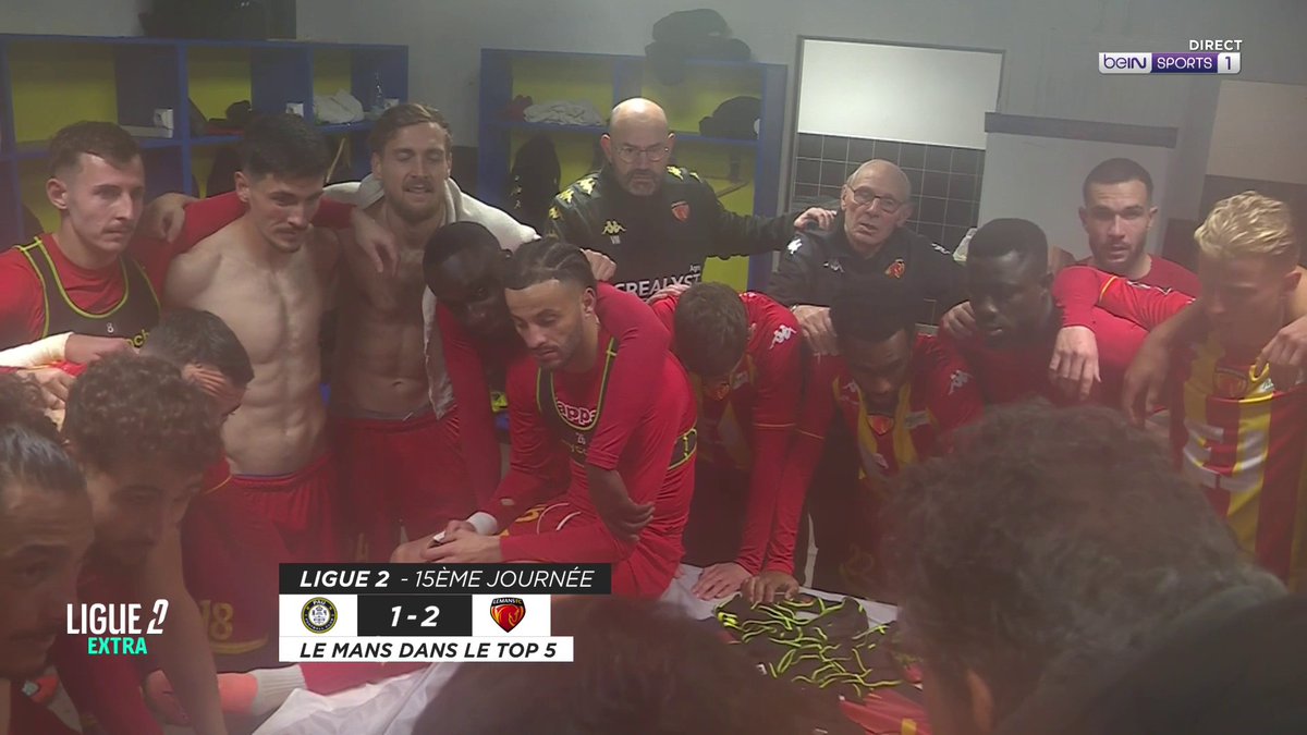 [📺LIVE] ⚽️ #Ligue2BKT ⭐ La joie des joueurs du LE MANS FC dans le vestiaire après la victoire sur la pelouse de Pau !