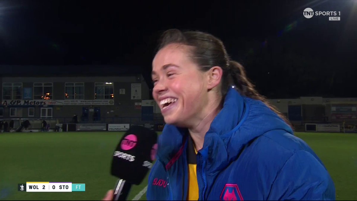 "Our media guy came and showed me, and said it was better watching it back than what he thought in the moment" 🤣 Scorer of Wolves' first goal, Beth Merrick, reflects on her wonder strike and her side's passage through to the next round of Adobe Women's FA Cup. 📺 TNT Sports & discovery+ UK