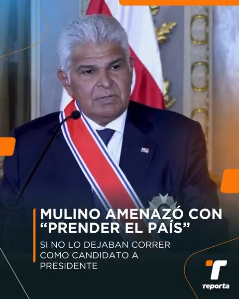 Durante su visita oficial este viernes en Costa Rica, el presidente de la República de Panamá, José Raúl Mulino, reveló que durante la campaña de las Elecciones Generales de 2024, en las que resultó electo, advirtió a los magistrados del Tribunal Electoral "si ustedes se prestan para no dejarme correr, les prendo este país por las cuatro esquinas".
