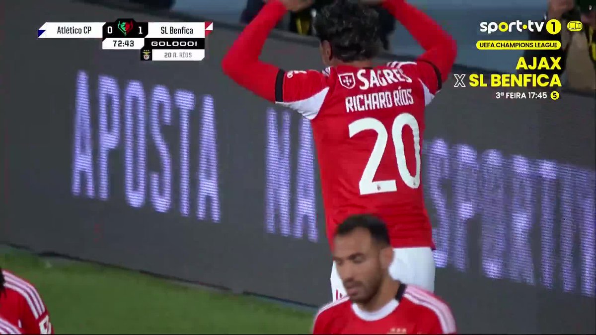 🔥🇨🇴 GOL de Richard Rios con Benfica 🇵🇹 ante Atletico Clube de Portugal por la Copa de Portugal.