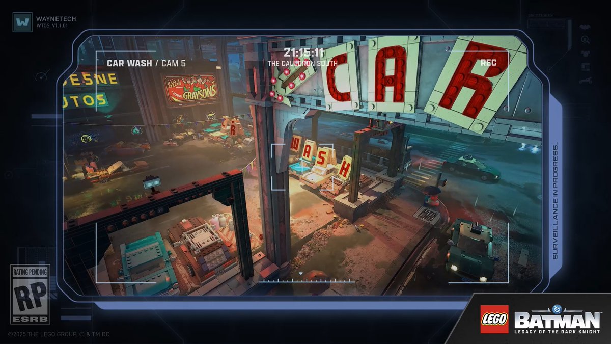 [LOAD CAULDRON SURVEILLANCE FEED] Analyzing data...​ BUS DEPOT - THREAT LEVEL: LOW ​ CAR WASH - THREAT LEVEL: MEDIUM (suspicious business in a rainy city) ​ MALONE INC - THREAT LEVEL: HIGH, Red Hood Gang detected ​ RECOMMENDED ACTION: Deploy immediately #LEGOBatmanGame