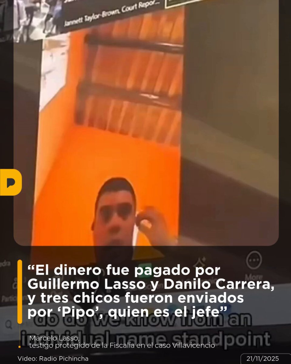 Desde EE.UU., Marcelo Lasso -testigo protegido de Fiscalía- declaró que el asesinato de Fernando Villavicencio no fue un ataque aislado, sino una operación financiada y coordinada. En su testimonio, vinculó a Guillermo Lasso, Danilo Carrera y a alias Pipo, líder de Los Lobos, como presuntos responsables de la planificación del magnicidio.