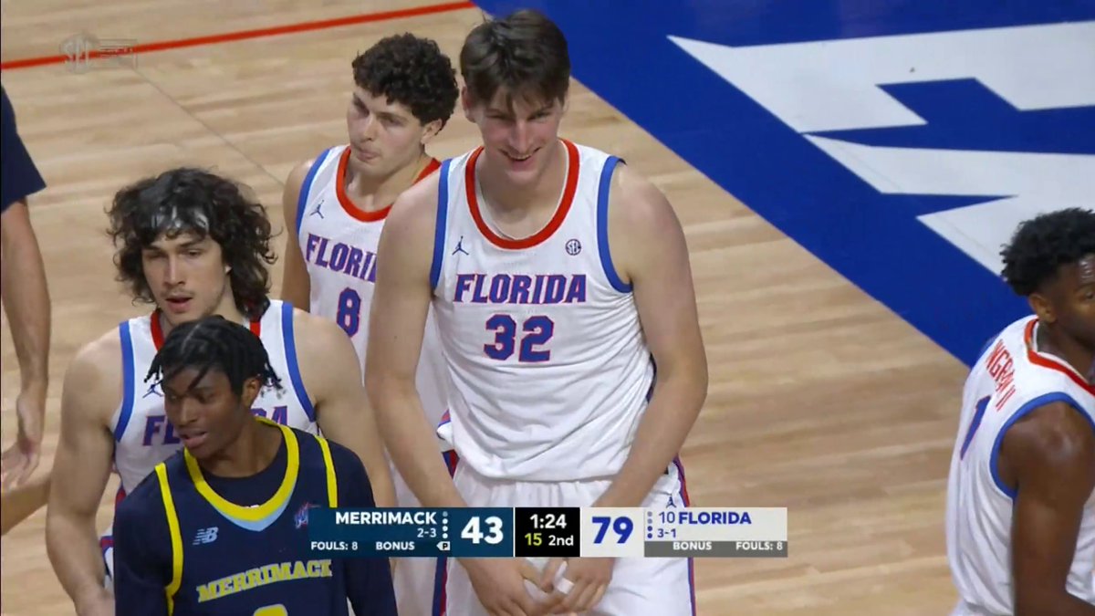 7'9" FRESHMAN OLIVIER RIOUX SCORES FIRST CAREER POINT FOR FLORIDA 🔥 The tallest player in college basketball history 🤯