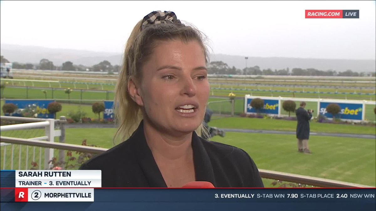 "He's got cancer, I gifted him a percentage in this horse..." An emotional Sarah Rutten explains how much it means to win for Eventually's part-owner, Mick, who has a huge fight on his hands ๐๐ป Racing SA