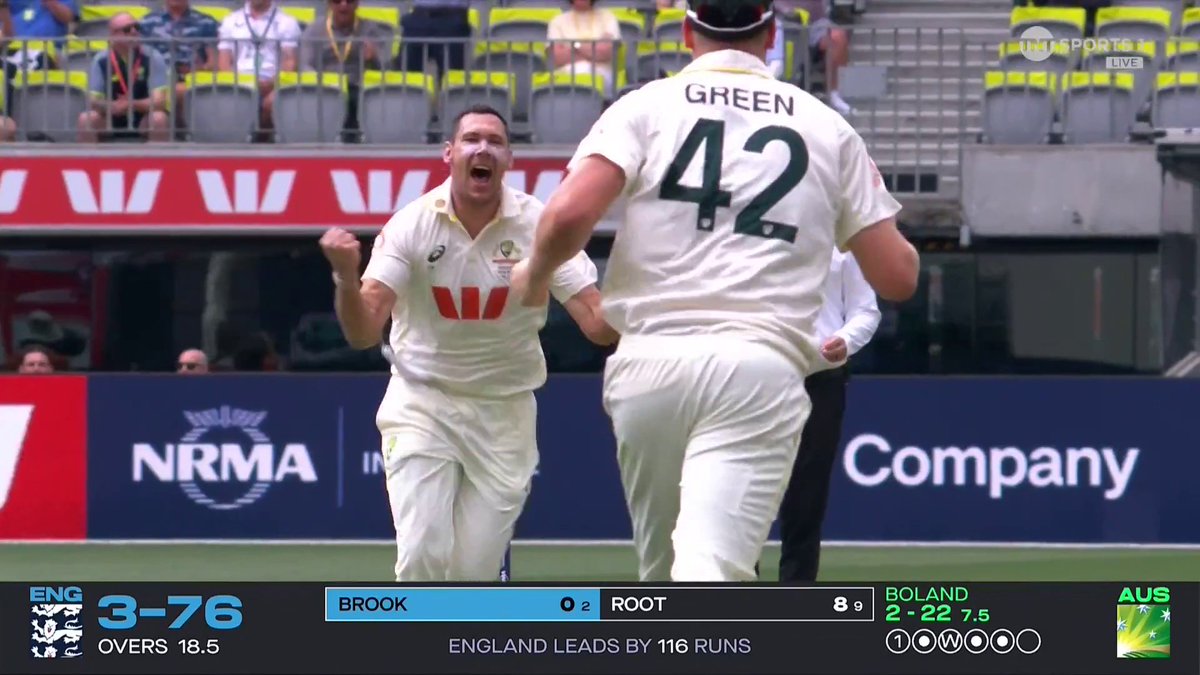 Harry Brook is OUT for a duck ❌ Scott Boland is leading the charge for Australia as he bags two in the over... 📺 Watch #TheAshes LIVE on TNT Sports and discovery+