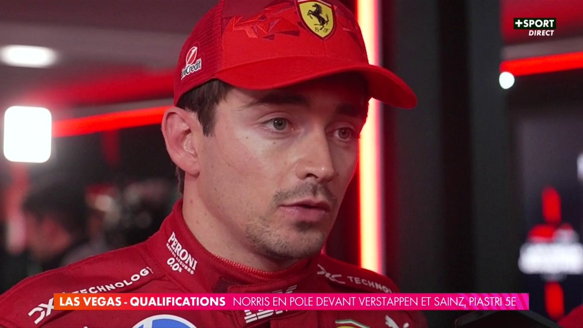 🗣️ “Il y a quelque chose qui ne fonctionne pas” Charles Leclerc ne cache pas sa frustration face aux difficultés de Ferrari sous la pluie. #LasVegasGP #F1