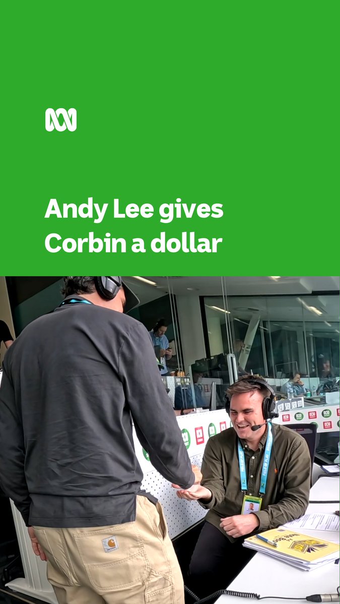 If you know, you know. 🤣 Andy Lee tells @corbinmiddlemas "I started with 35 bucks and I'm down to my last four." 🪙 📻📱Catch every ball this summer. Live and ad-free on ABC listen: 💻📝 Live blog: #Ashes