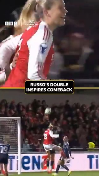 It was Russo to the rescue to inspire Arsenal's 2-1 comeback win against Real Madrid in the Women's Champions League 🦸♀️✨