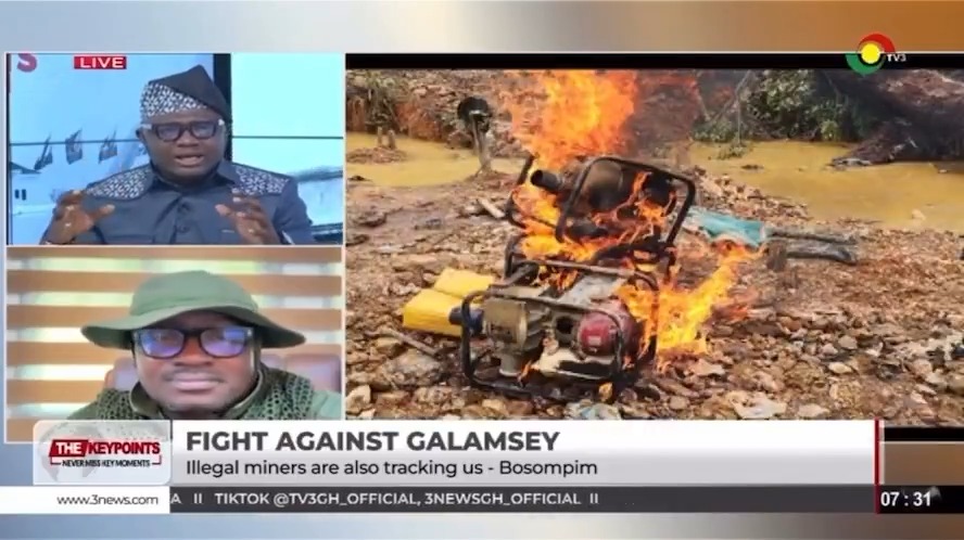 Galamseyers are using “spiritually fortified” armed groups who believe they are immune to bullets and machetes, making the fight against illegal mining even more challenging. - Nana Poku Bosompim (Western Regional Head, Forestry Commission) reveals #TheKeyPoints #TV3GH