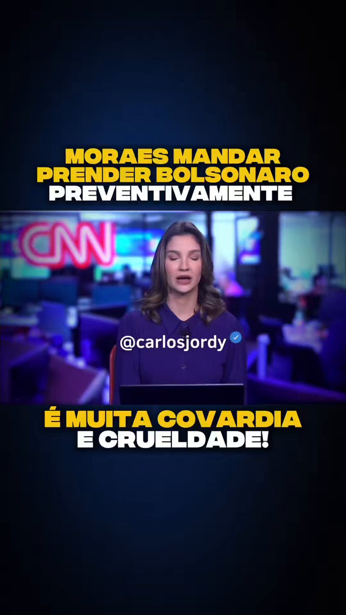 Moraes determina a prisão preventiva do Presidente Bolsonaro para “garantia da ordem pública”. A prisão foi uma reação ao pedido de vigília que o Senador Flávio Bolsonaro fez que seria feita em frente ao condomínio de Bolsonaro. Agora eu pergunto: qual a ameaça a ordem pública um ato de oração pela vida de um idoso com a saúde debilitada? Moraes quer matar Bolsonaro. É muita crueldade, covardia e injustiça!