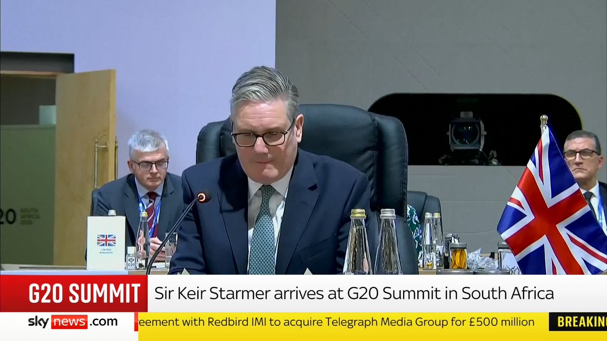 "Growth must be mission for us all to embrace." UK Prime Minister Sir Keir Starmer calls for a five-point plan for growth that "leaves no one behind" at the G20 summit in South Africa 📺 Sky 501 and YouTube