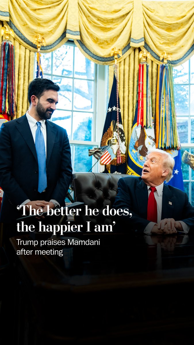 President Trump warmed to New York Mayor-elect Zohran Mamdani, even declaring he would finally feel comfortable moving back to the city with the 34-year-old democratic socialist running city hall. “I want him to do a great job, and we’ll help him do a great job,” Trump said.