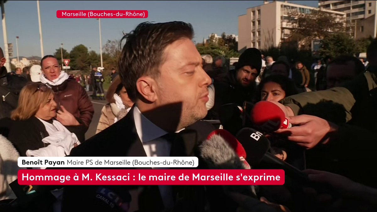 🔴 Hommage à M.Kessaci : "C'est un moment où les Françaises et les Français doivent dire "non"(...). Face à cette mafia qui assassine pour de l'argent, nous devons nous dresser." 🗣 Benoît Payan, maire PS de Marseille. #canal16