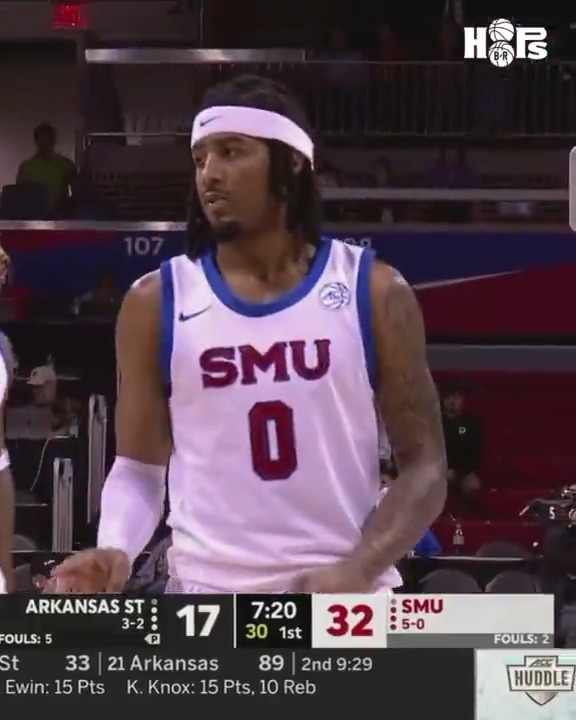 SMU's B.J. Edwards messed around and got a triple-double with steals 😳 24 PTS | 9-13 FG | 13 AST | 10 STL