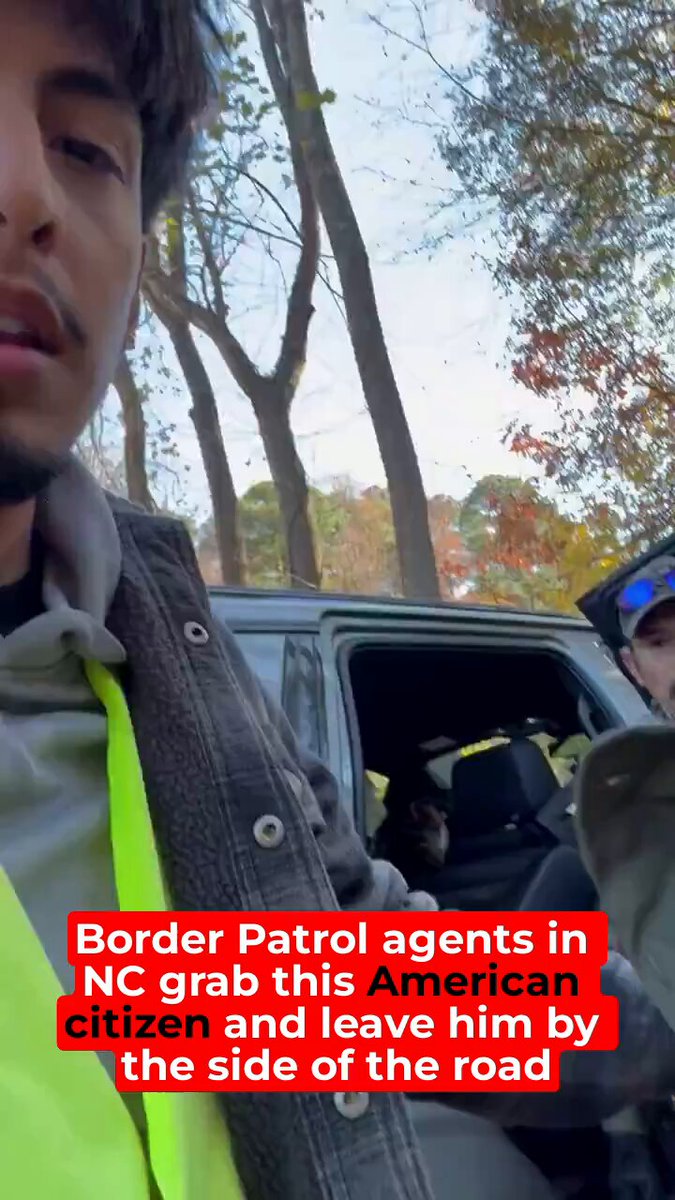 The man in this video is an American citizen in North Carolina. Border Patrol agents grabbed him off the street because his skin is brown and he speaks Spanish. They cuffed him, threw him in a van, and drove him two miles away before confirming that his identification (which he provided) was valid.