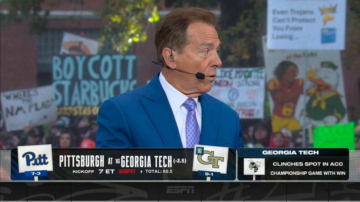 Nick Saban takes a look at Georgia Tech's offense ahead of the Yellow Jackets' crucial game against Pitt 🏈