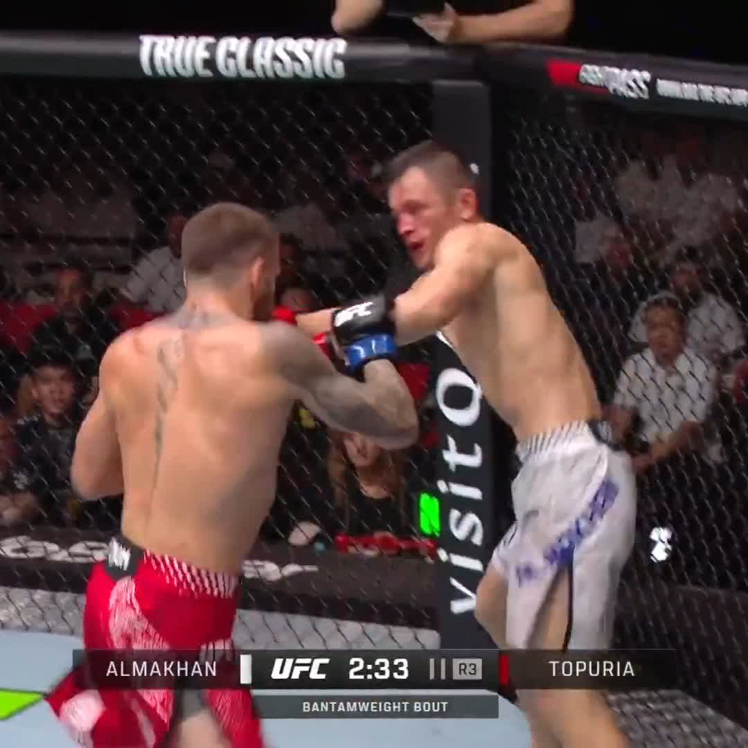 BIG KNOCKDOWN FOR TOPURIA 🤯 💥 Watch our #UFCQatar prelims LIVE NOW on UFC FIGHT PASS 📺