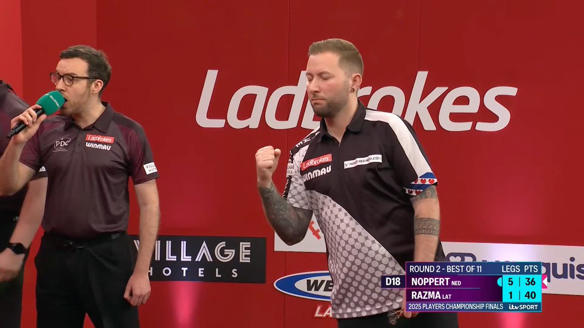 NOPPERT BLASTS THROUGH! Danny Noppert continues his scintillating form, averaging almost 103 in breezing past Madars Razma 6-1! 📺 #PCFinals | R2